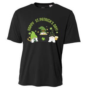 Three Gnomes With Shamrock Happy St Patrick's Day Cooling Performance Crew T-Shirt