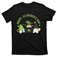 Three Gnomes With Shamrock Happy St Patrick's Day T-Shirt