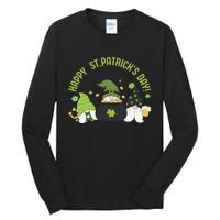 Three Gnomes With Shamrock Happy St Patrick's Day Tall Long Sleeve T-Shirt