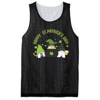 Three Gnomes With Shamrock Happy St Patrick's Day Mesh Reversible Basketball Jersey Tank