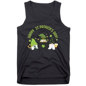 Three Gnomes With Shamrock Happy St Patrick's Day Tank Top