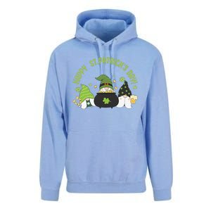 Three Gnomes With Shamrock Happy St Patrick's Day Unisex Surf Hoodie