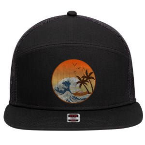 The Great Wave Off Kanagawa 7 Panel Mesh Trucker Snapback Hat