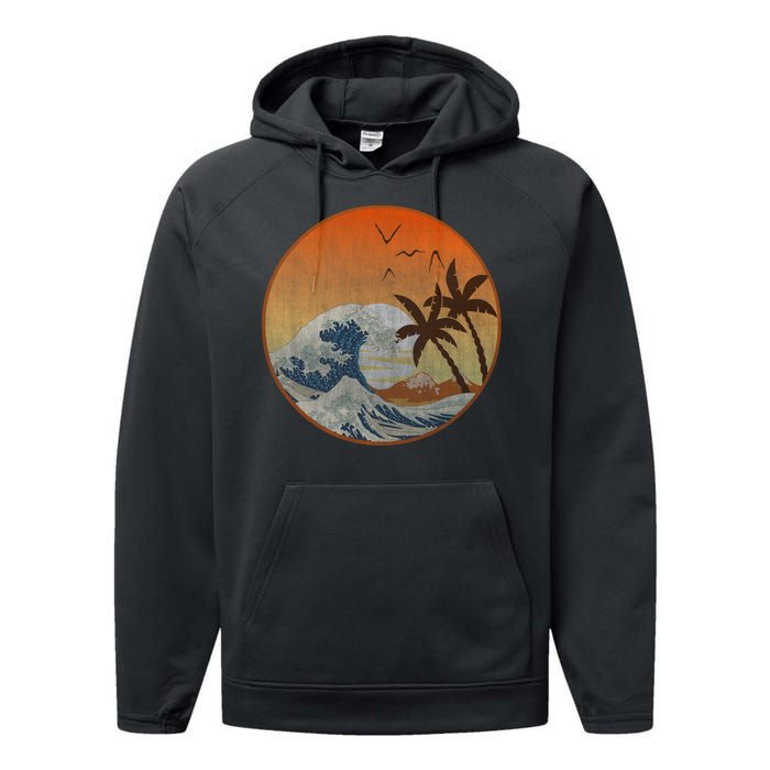 The Great Wave Off Kanagawa Performance Fleece Hoodie