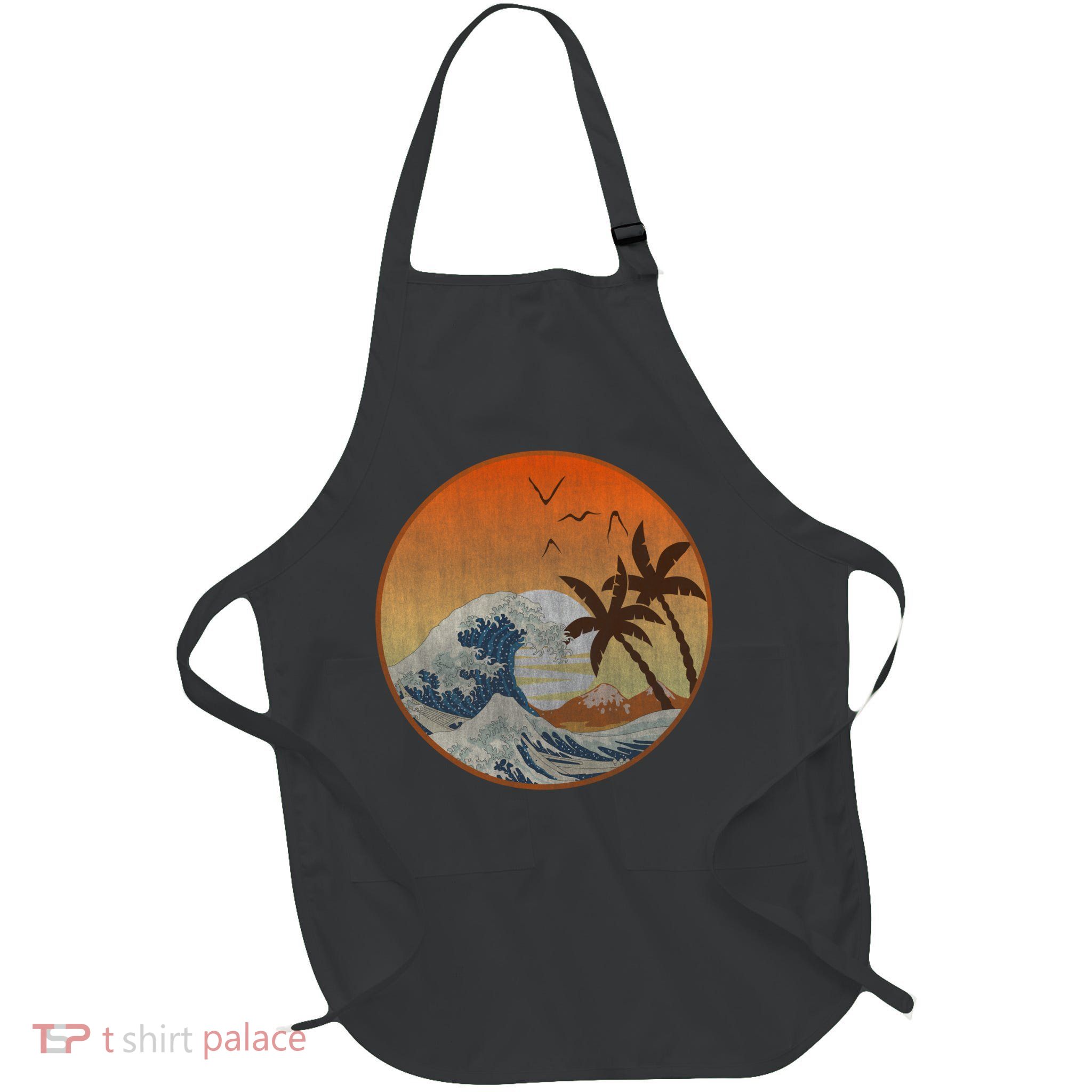 The Great Wave Off Kanagawa Full-Length Apron With Pockets