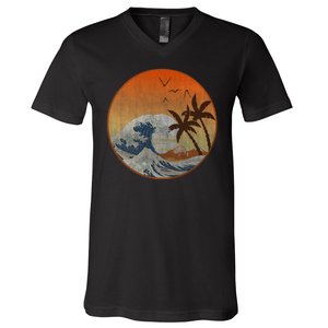 The Great Wave Off Kanagawa V-Neck T-Shirt