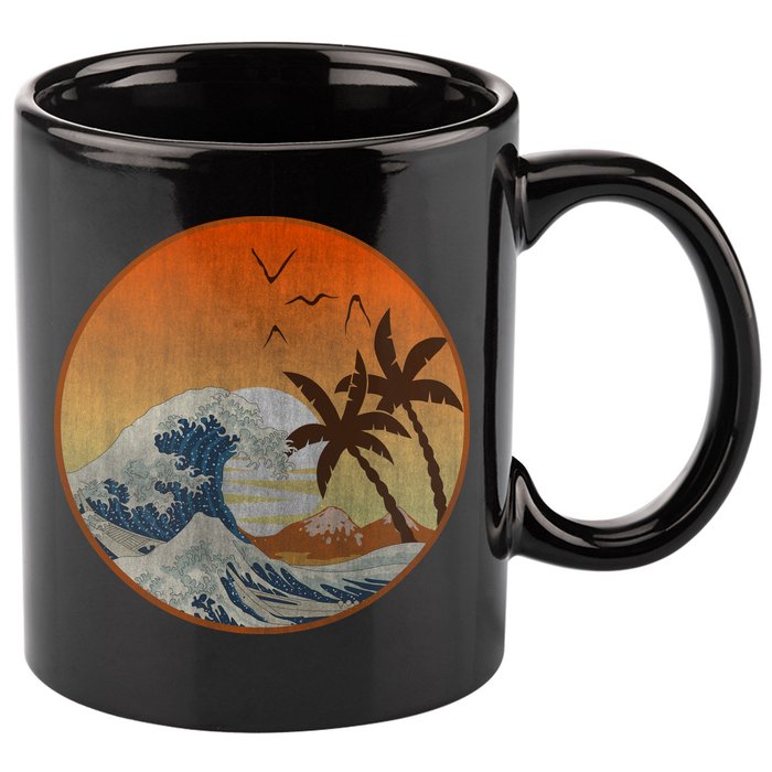 The Great Wave Off Kanagawa 11oz C Handle Ceramic Mug