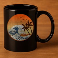 The Great Wave Off Kanagawa 11oz C Handle Ceramic Mug
