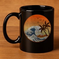 The Great Wave Off Kanagawa 11oz C Handle Ceramic Mug