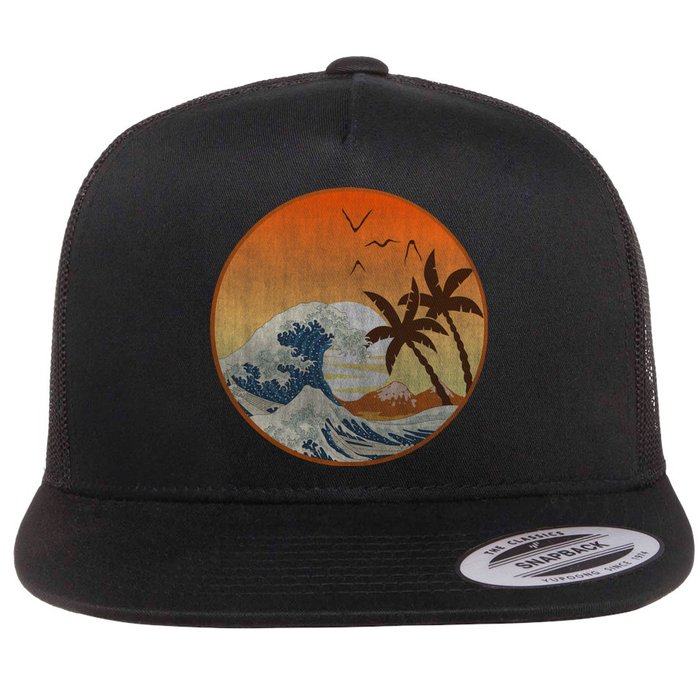 The Great Wave Off Kanagawa Flat Bill Trucker Hat