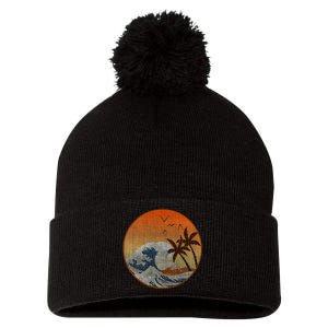 The Great Wave Off Kanagawa Pom Pom 12in Knit Beanie