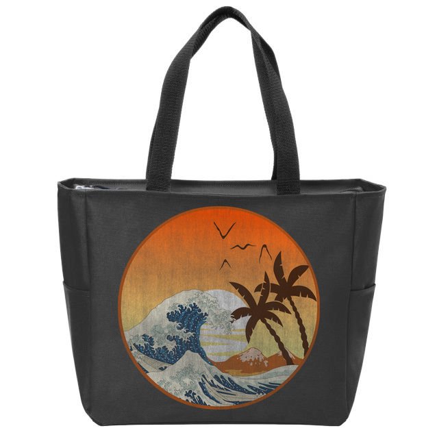 The Great Wave Off Kanagawa Zip Tote Bag