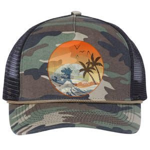 The Great Wave Off Kanagawa Retro Rope Trucker Hat Cap