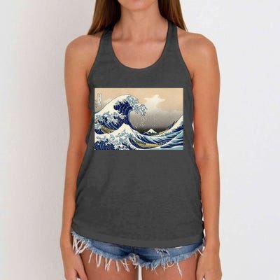 The Great Wave Off Kanagawa Copy Women's Knotted Racerback Tank