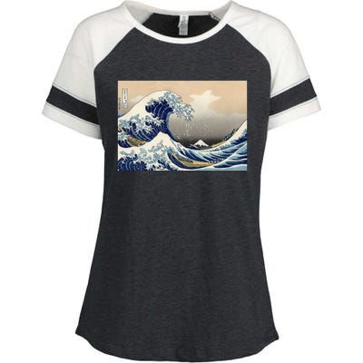 The Great Wave Off Kanagawa Copy Enza Ladies Jersey Colorblock Tee