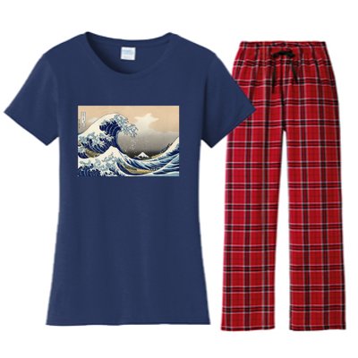 The Great Wave Off Kanagawa Copy Women's Flannel Pajama Set