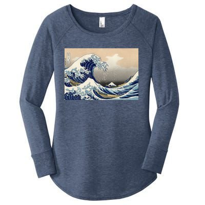 The Great Wave Off Kanagawa Copy Women's Perfect Tri Tunic Long Sleeve Shirt