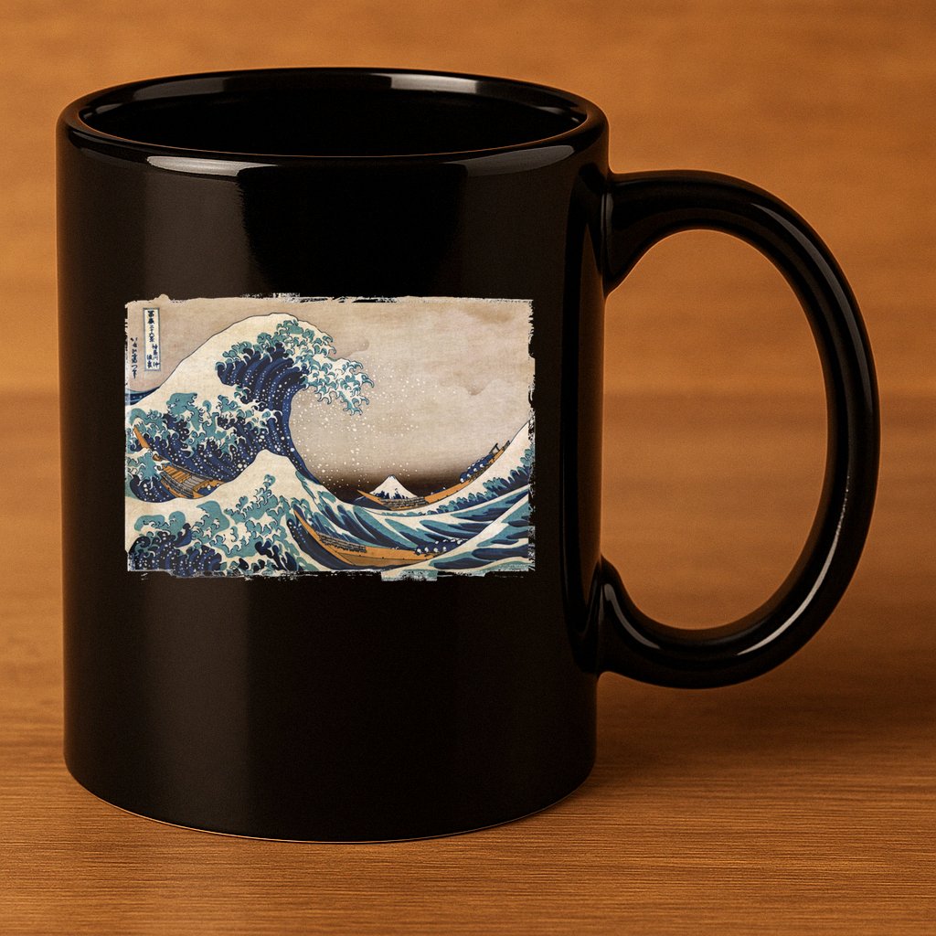 The Great Wave Off Kanagawa 11oz C Handle Ceramic Mug