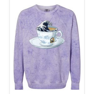 Tea Great Wave Off Kanagawa Colorblast Crewneck Sweatshirt