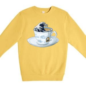 Tea Great Wave Off Kanagawa Premium Crewneck Sweatshirt