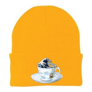 Tea Great Wave Off Kanagawa Knit Cap Winter Beanie