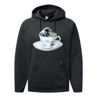 Tea Great Wave Off Kanagawa Performance Fleece Hoodie