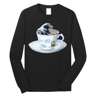 Tea Great Wave Off Kanagawa Long Sleeve Shirt