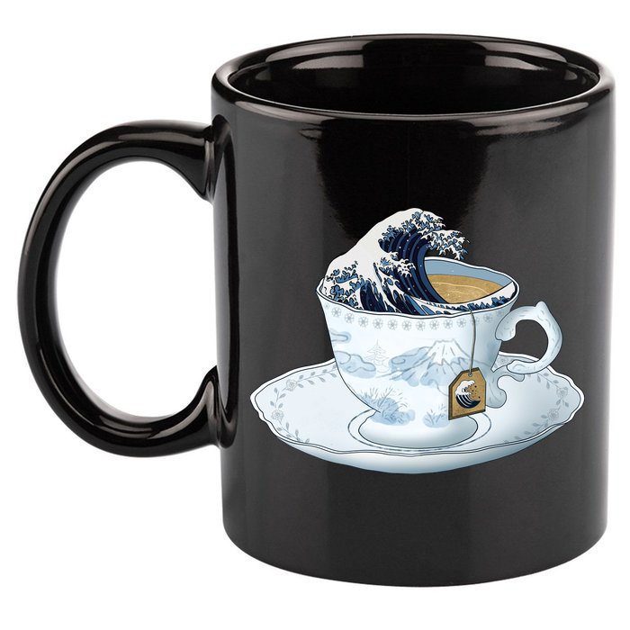 Tea Great Wave Off Kanagawa 11oz C Handle Ceramic Mug