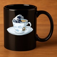 Tea Great Wave Off Kanagawa 11oz C Handle Ceramic Mug