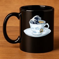 Tea Great Wave Off Kanagawa 11oz C Handle Ceramic Mug