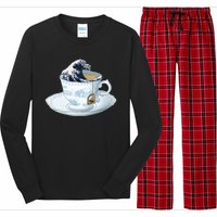 Tea Great Wave Off Kanagawa Long Sleeve Pajama Set