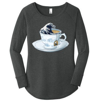 Tea Great Wave Off Kanagawa Women's Perfect Tri Tunic Long Sleeve Shirt