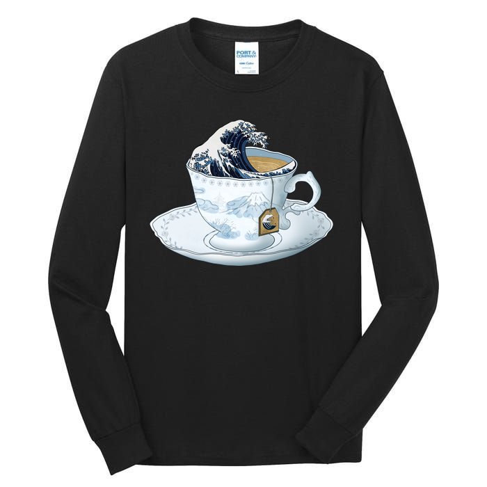 Tea Great Wave Off Kanagawa Tall Long Sleeve T-Shirt