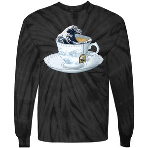 Tea Great Wave Off Kanagawa Tie-Dye Long Sleeve Shirt