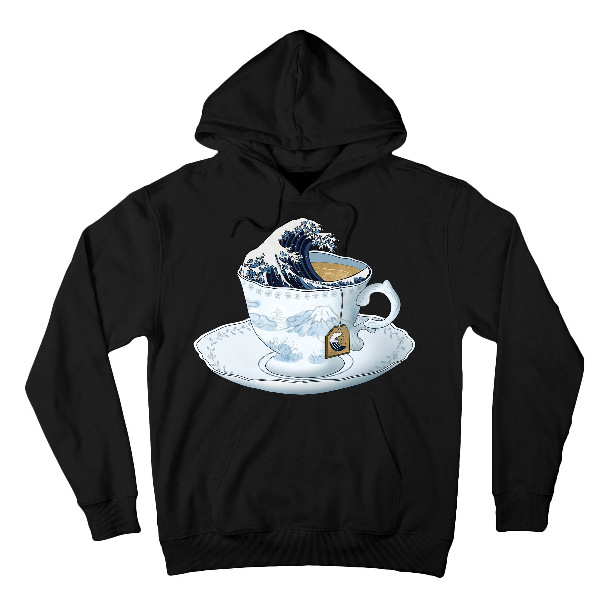 Tea Great Wave Off Kanagawa Tall Hoodie
