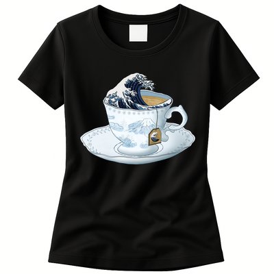 Tea Great Wave Off Kanagawa Womens T-Shirt