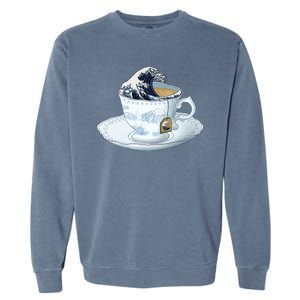 Tea Great Wave Off Kanagawa Garment-Dyed Sweatshirt