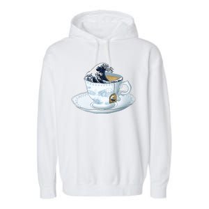 Tea Great Wave Off Kanagawa Garment-Dyed Fleece Hoodie