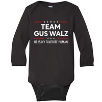 Team Gus Walz Waltz He Is My Favorite Human Baby Long Sleeve Bodysuit