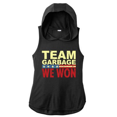 Team Garbage We Won Team Garbage For Trump 2024 Elections Ladies PosiCharge Tri-Blend Wicking Draft Hoodie Tank