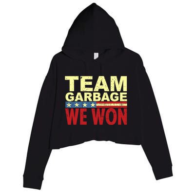 Team Garbage We Won Team Garbage For Trump 2024 Elections Crop Fleece Hoodie