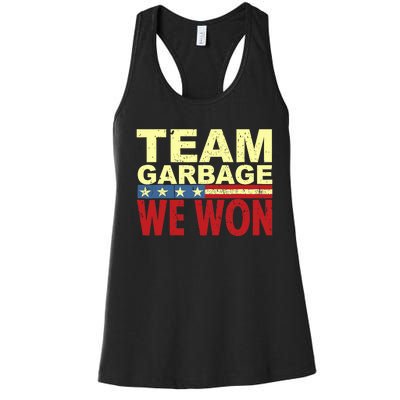 Team Garbage We Won Team Garbage For Trump 2024 Elections Women's Racerback Tank