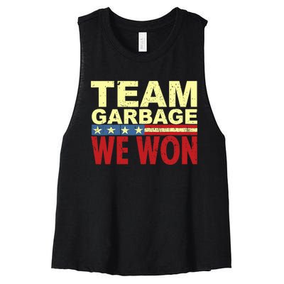 Team Garbage We Won Team Garbage For Trump 2024 Elections Women's Racerback Cropped Tank