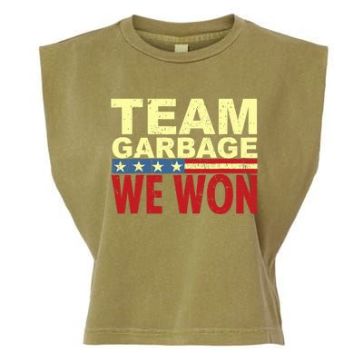 Team Garbage We Won Team Garbage For Trump 2024 Elections Garment-Dyed Women's Muscle Tee