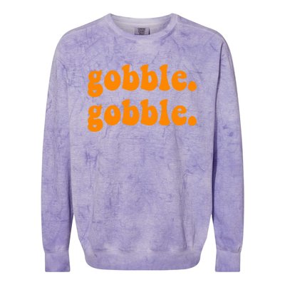 Thanksgiving Gobble Wobble For Family Turkey Dinner Cute Gift Colorblast Crewneck Sweatshirt