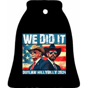 Trump Garbage We Did It Outlaw Hillbilly 2024 Ceramic Bell Ornament