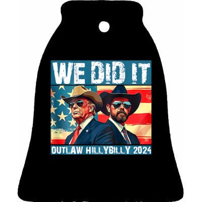 Trump Garbage We Did It Outlaw Hillbilly 2024 Ceramic Bell Ornament