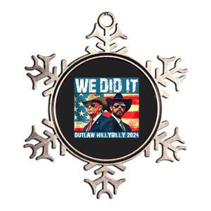 Trump Garbage We Did It Outlaw Hillbilly 2024 Metallic Star Ornament