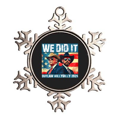 Trump Garbage We Did It Outlaw Hillbilly 2024 Metallic Star Ornament