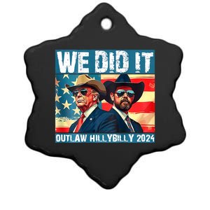 Trump Garbage We Did It Outlaw Hillbilly 2024 Ceramic Star Ornament